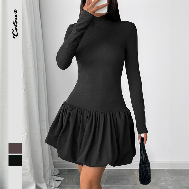 Basic Turtleneck Sweater Dress